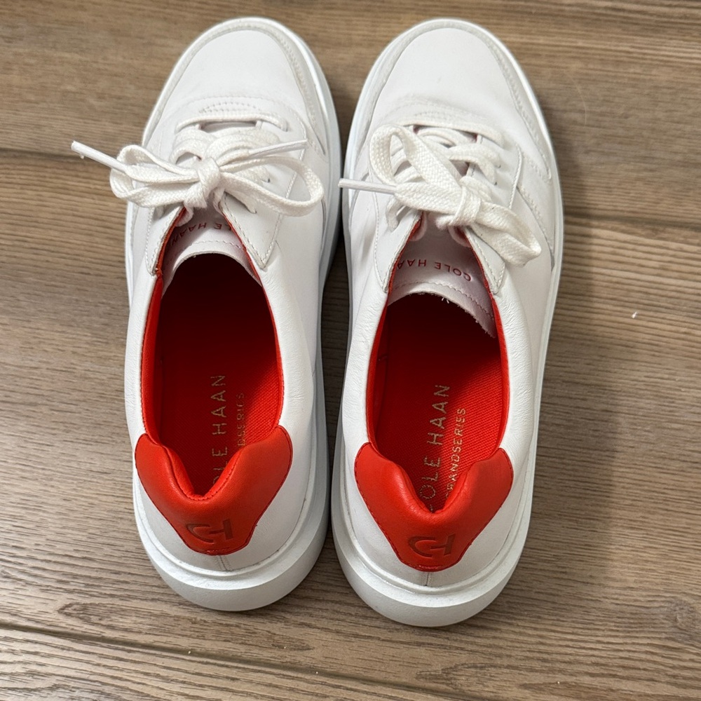 Cole Haan Women's Sneakers in White and Red - Picture 4 of 6